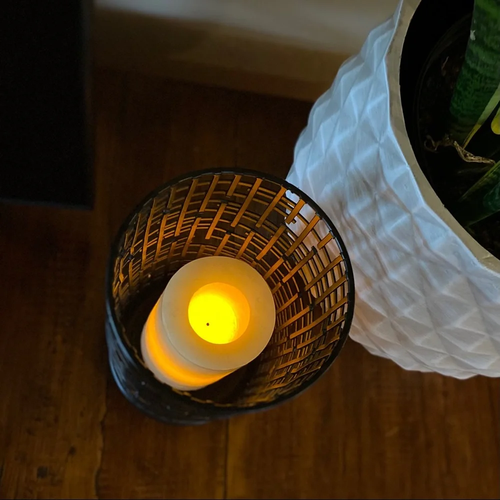 Metal Candle Holder Boho Anthropologie Vibe Industrial